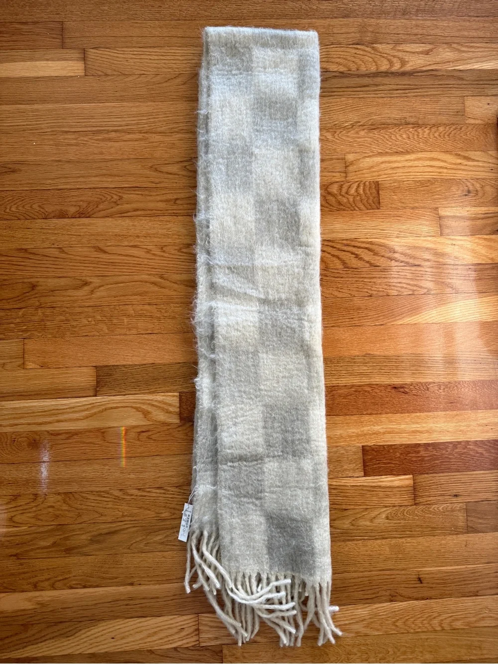 Madewell Cream Fringe Knit Scarf
